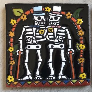 Gay Wedding Tile ~ LGBTQ MX Day of the Dead Tile